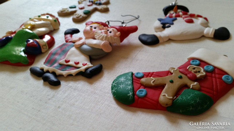 Old Christmas tree decorations, Christmas decorations, hanging plastic figures