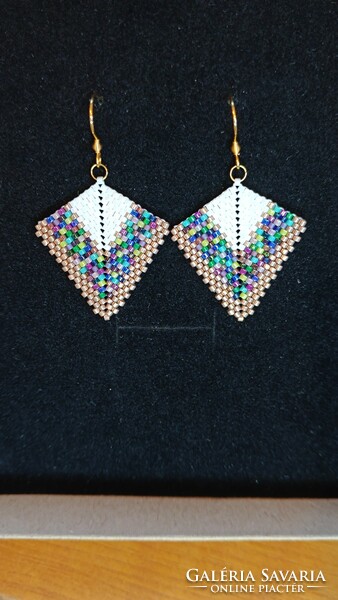 Handcrafted earrings made of Japanese glass beads with stainless steel earring hooks