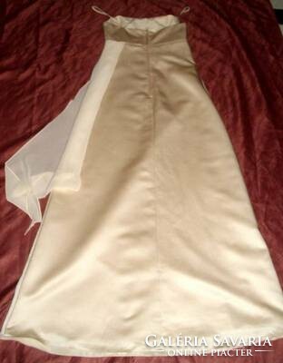 Satin beige maxi dress alfred angelo h: 140 cm mb: 80 cm