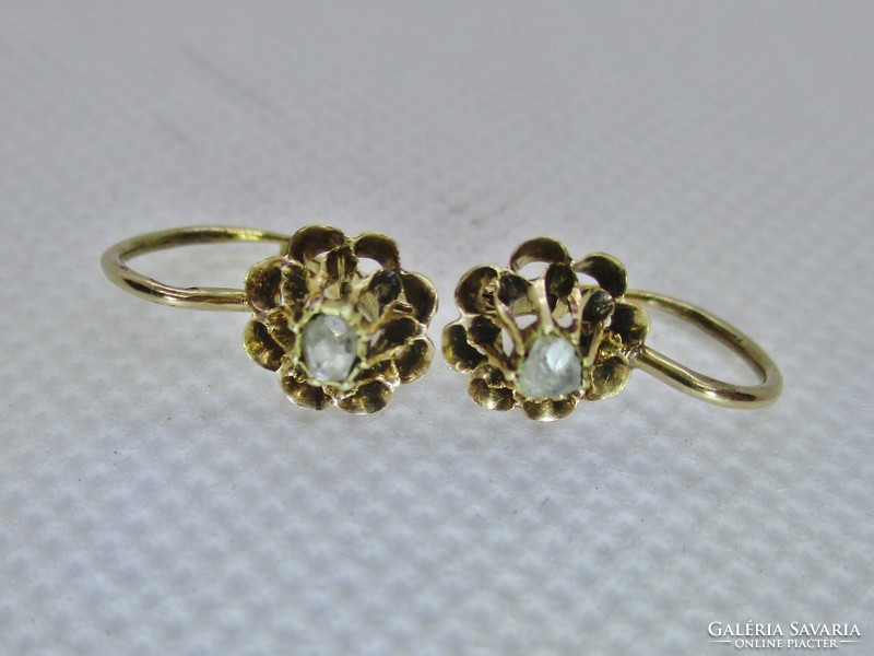 Beautiful antique 14kt gold earrings with diamonds 0.2ct