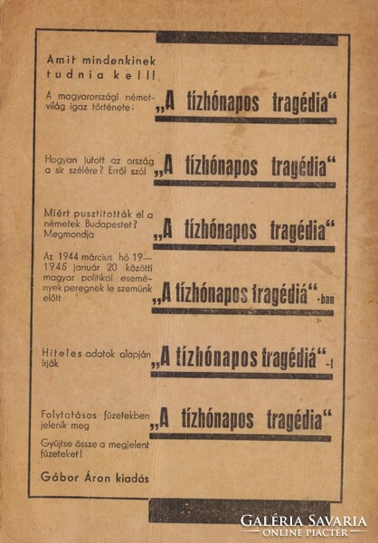 A tízhónapos tragédia I-II.  1944. márc. 19. – 1945. jan. 20.