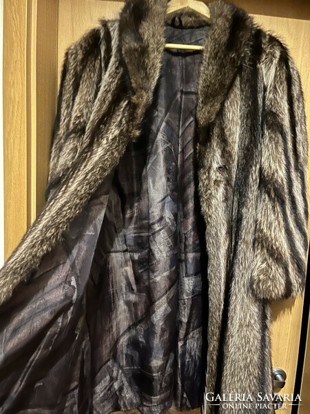 Raccoon fur coat