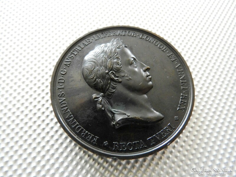 1838 Original Ferdinand coronation bronze pendant Milan 52g 4mm 63mm rare!!