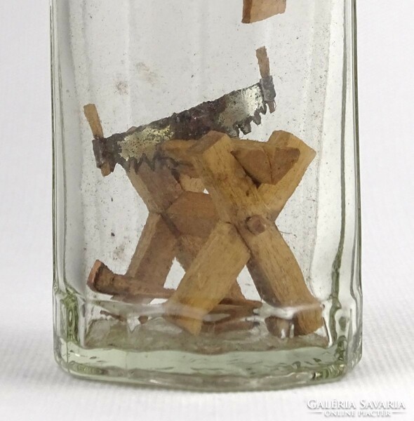 1P765 old small woodcutter glass 1980 14 cm