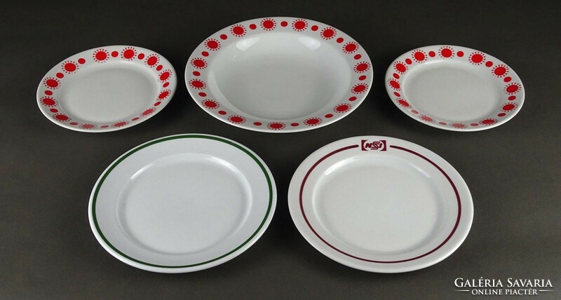 1P637 retro mixed lowland porcelain plate set 5 pieces