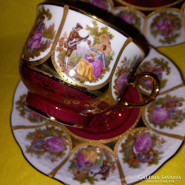 Bavaria (mitterteich), marked, gold-plated 3-piece breakfast set, coffee and tea cups.