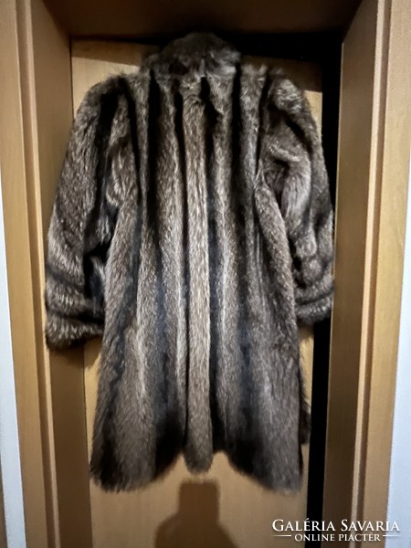Raccoon fur coat