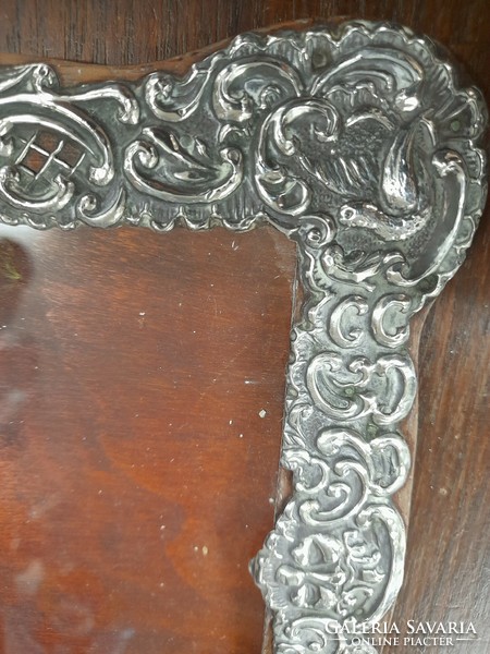 Old large silver 925 table picture frame, photo holder, frame. 28 Cm.