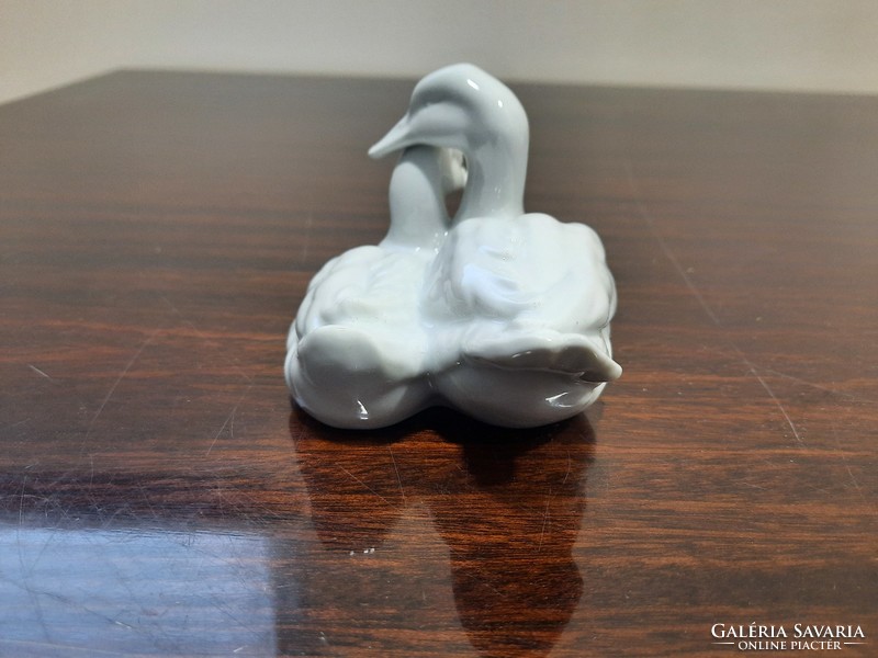 White Herend porcelain pair of duck figures