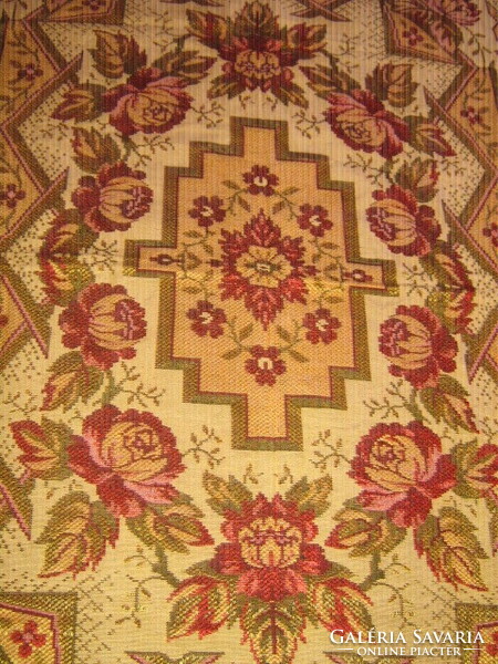 Beautiful antique secession style vintage pink huge woven bedspread