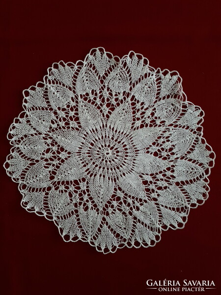 Round knitted lace tablecloth
