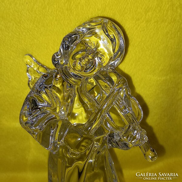 " MIKASA " ( HERALD Kollekció  ) ,Hegedülő angyal, üveg szobor, figura, karácsonyi dekoráció.