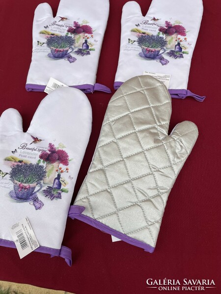 Beautiful new lavender lavender floral pot holder gloves oven mitts for Christmas gifts