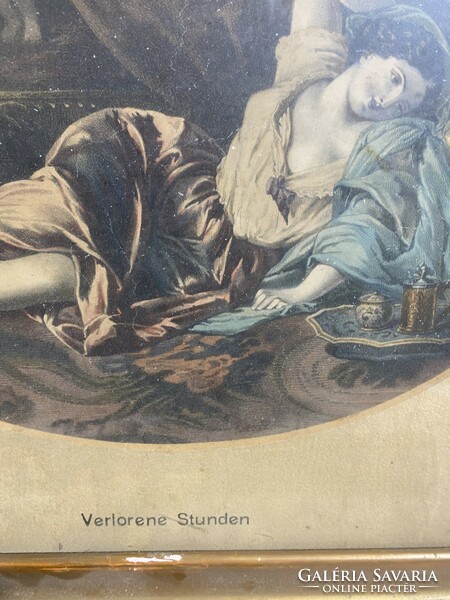 XIX. századi szines metszet, 37 x 28 cm-es, keretezve.