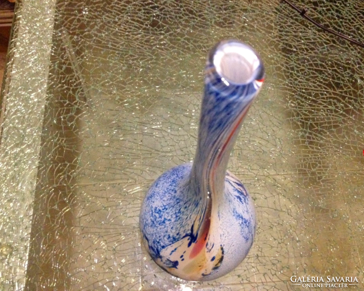 Muranoi üveg magas váza 30 cm