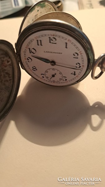 Antique langendorf silver pocket watch
