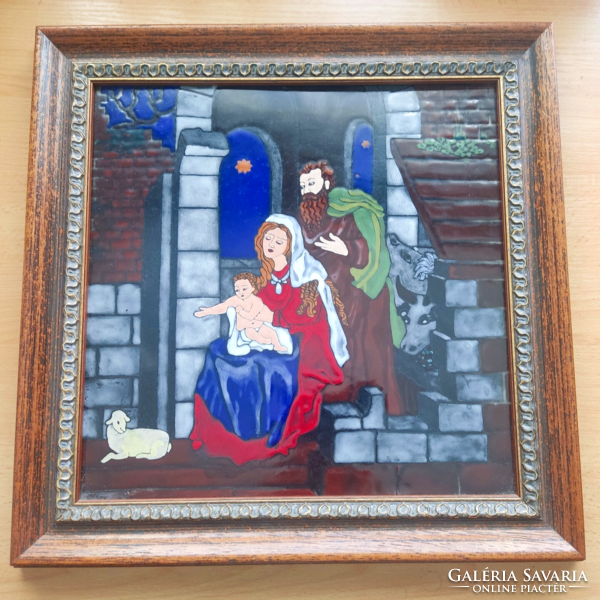 Hard Gisella: Bethlehem manger i. fire enamel image,