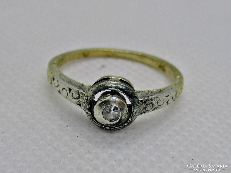 Wonderful antique 14kt gold ring with diamonds