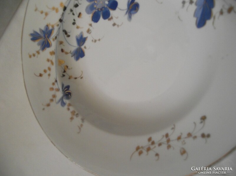 Kék virágos,aranyozott dísztányér,fali tányér 2db