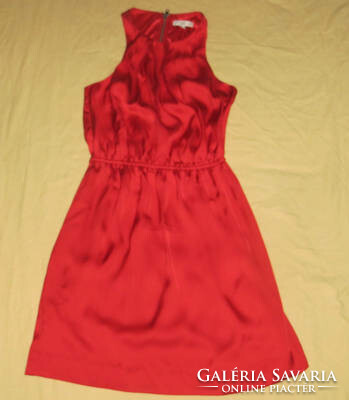 Red silk dress new look size 6 elastic waist h: 84 cm mb: 84 cm