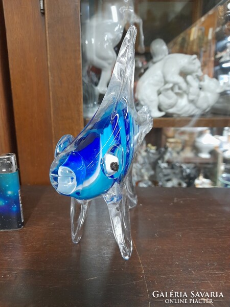 Murano solid glass fish figure. 19.5 Cm.