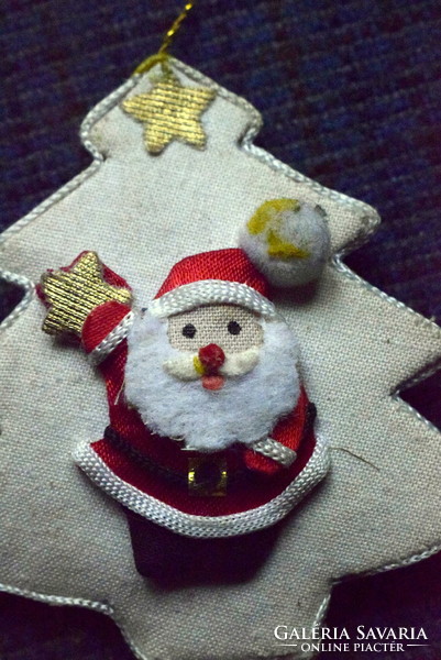 Kézműves Mikulásos textil fenyő  karácsonyfadísz