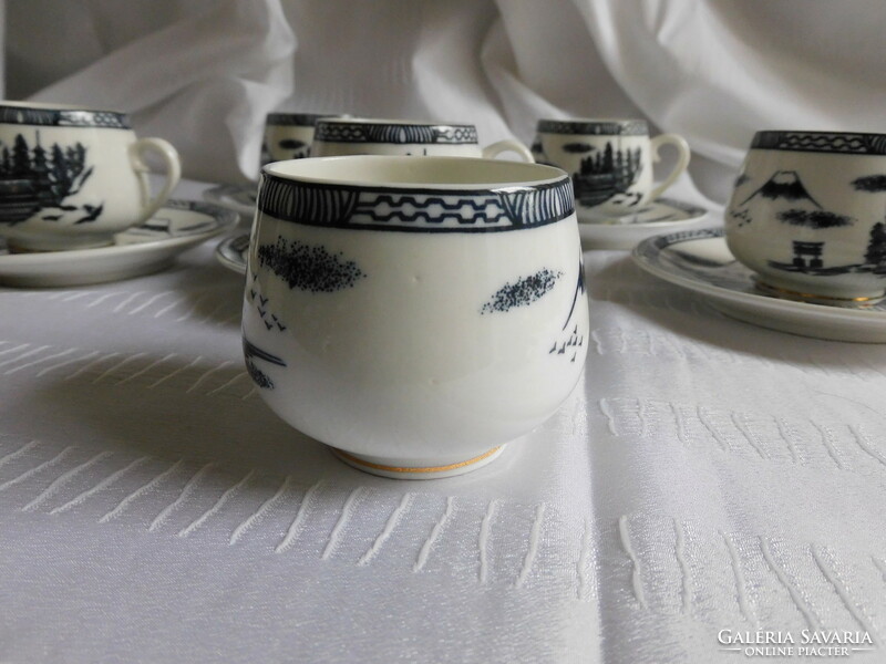 Bone china vintage coffee set with oriental pattern