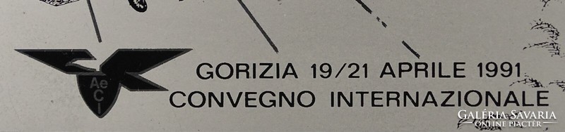 1P983 aeci - aero club italia gorizia 1991 plane plaque in box