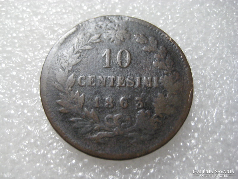 10  Centessimi  1863 , Vittorio Emanuel