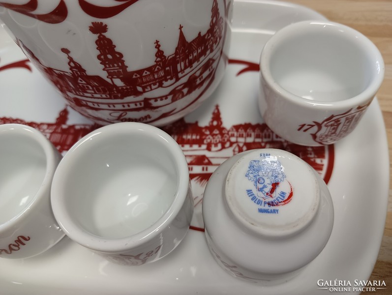 Alföldi porcelain palinka set