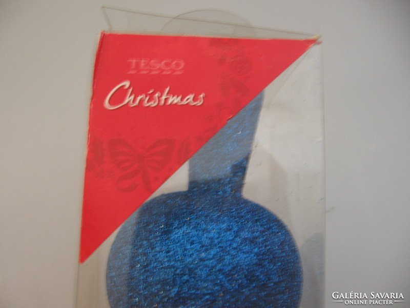 Karácsonyfa csúcs dísz, kék, műanyag