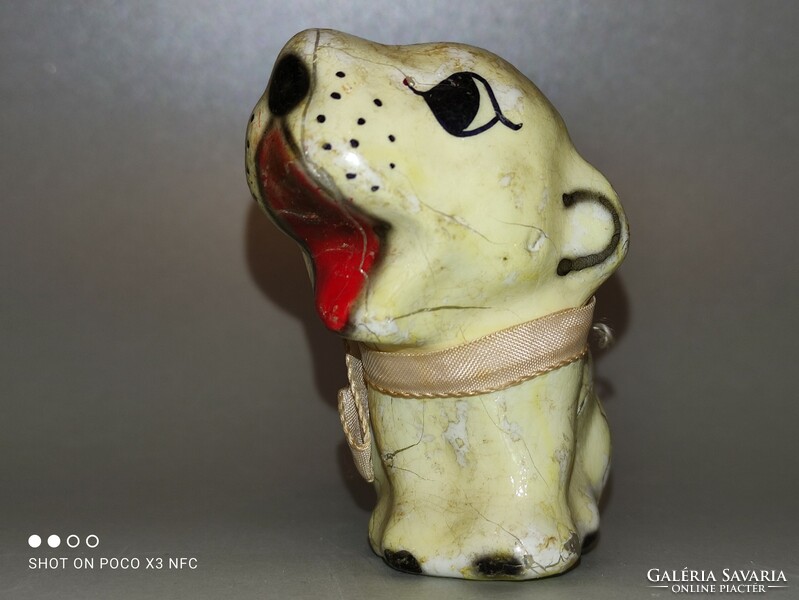 Antique old porcelain chocolate dog figurine sweet little candy from the past