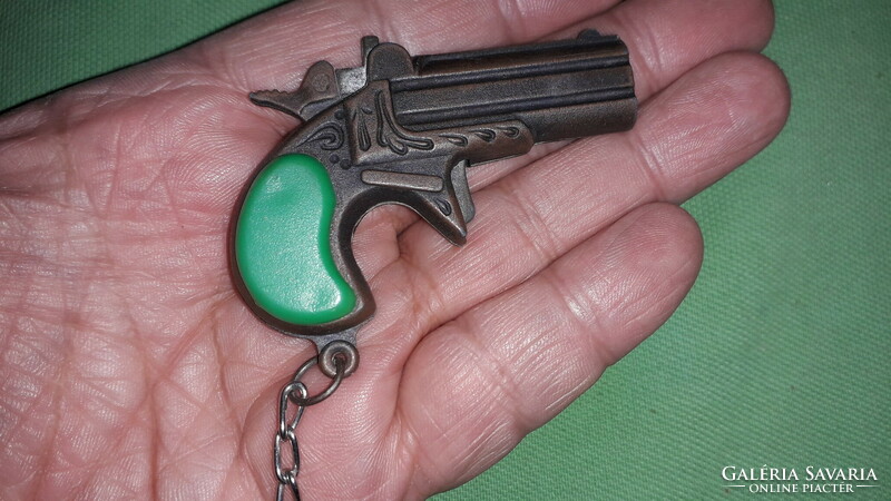 Retro tobacconist key ring Hungarian metal single-shot pirate pistol working collectors according to the pictures