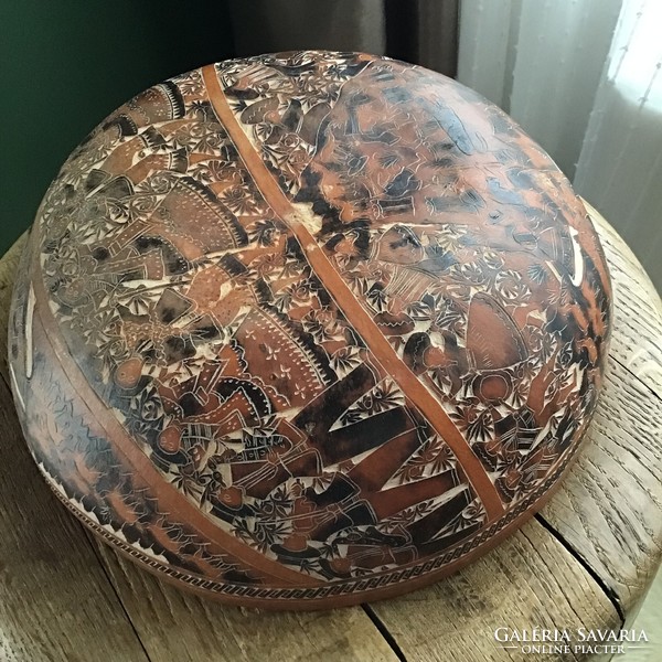 Old hand carved pumpkin bowl