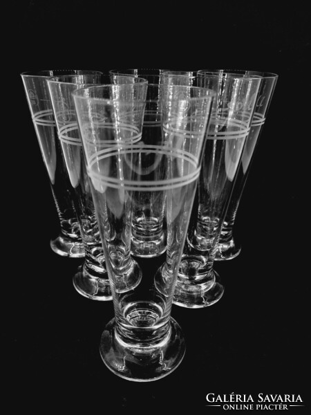 Old authenticated crown glass glasses, 6 in one