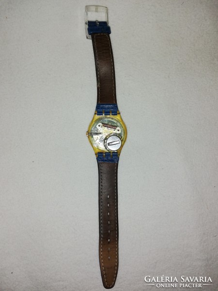 Swatch 1104 men's watch with leather strap