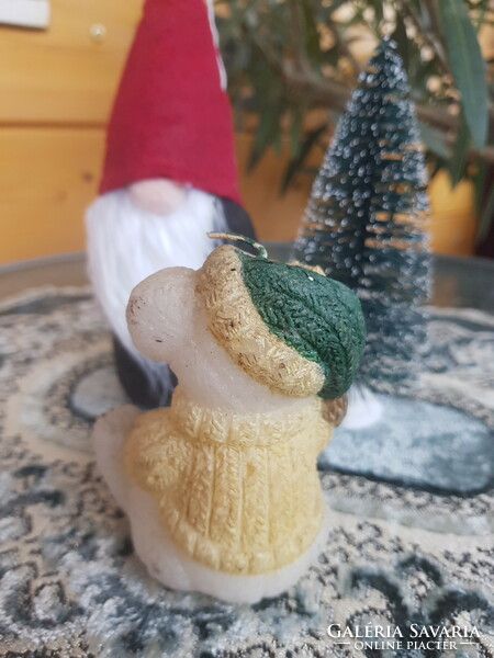Old teddy bear shaped Christmas candle