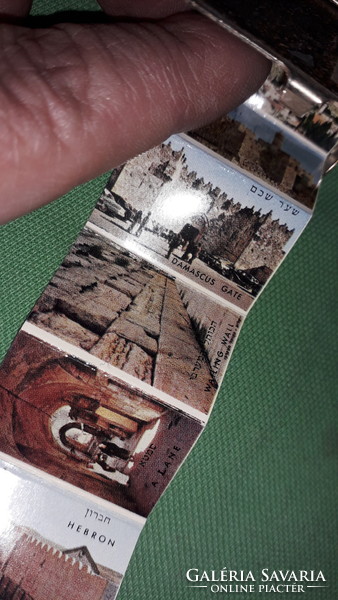 Régi JERUZSÁLEM - ARANYKÖNYV benne leporellós színes fényképsorozat kulcstartó a képek szerint
