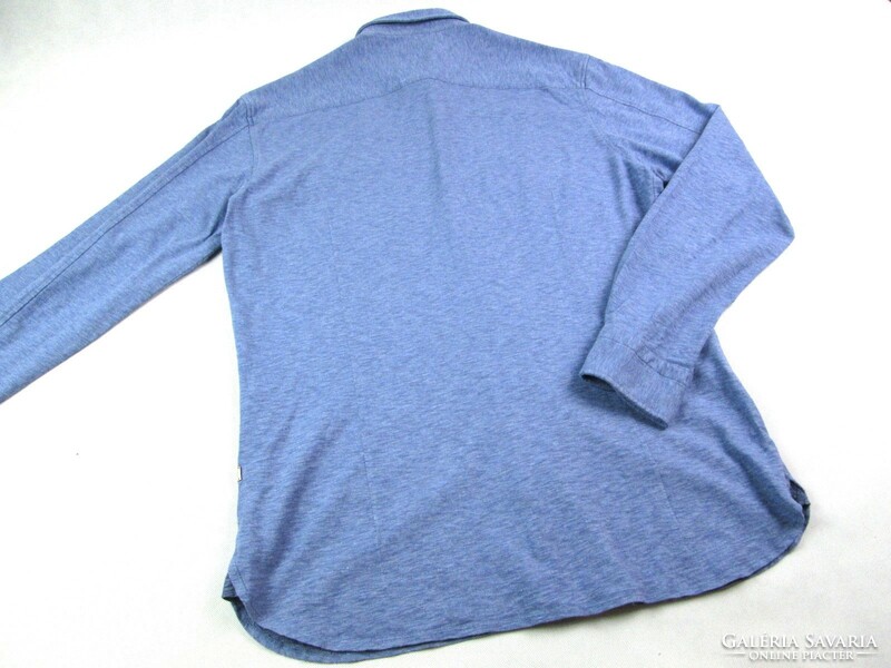 Original hugo boss (xl) pastel blue long-sleeved men's cotton shirt