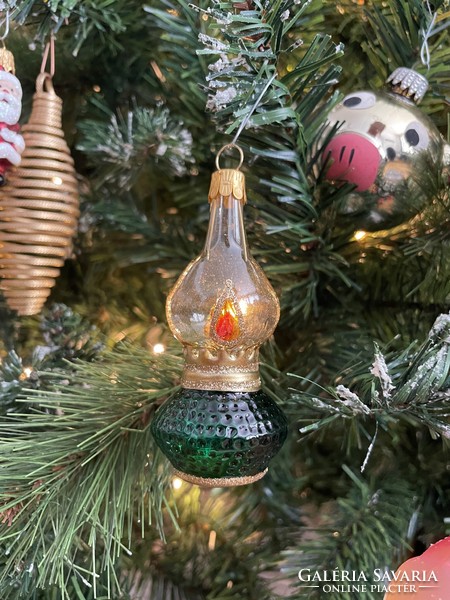 Christmas tree decoration - glass kerosene lamp