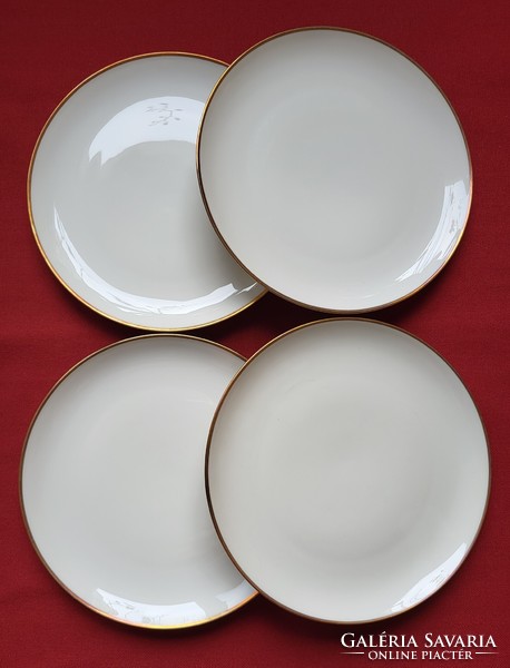 4 Eschenbach bavaria German porcelain plates small plates with pastry gold edge