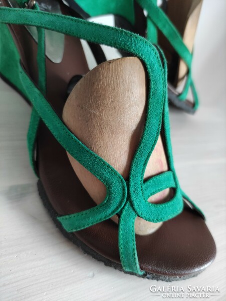 Adley London enchanting green Spanish suede women's sandals