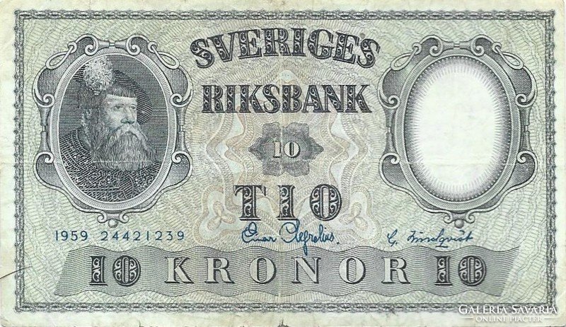 10 kronor korona 1959 Svédország 2.
