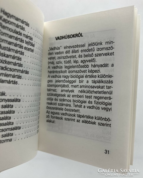 Tolnai Kálmán: Vadhúsok készítése - Vadászok szakácskönyve 1. kötet, gyűjtői minikönyv ritkaság