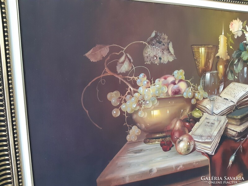 Fürst József: "Asztali csendélet" 60 x 90 cm olaj-vászon festmény