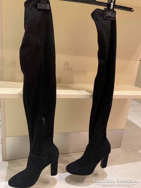 Women's black thigh boots