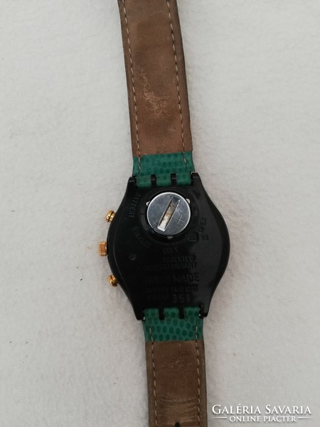 Swatch ag 1993 crono green gold watch