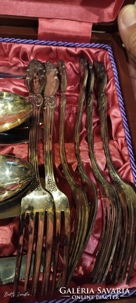 Silver-plated decorative Russian cutlery set, marked, like new, incomplete