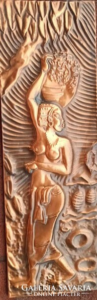 Old copper relief mural