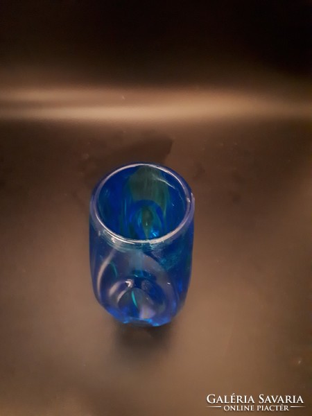 Kék sklo union váza 15 cm